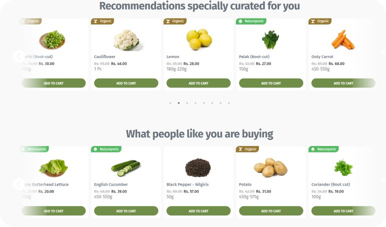 Examples of SOLUS Recommender systems at work for top brands