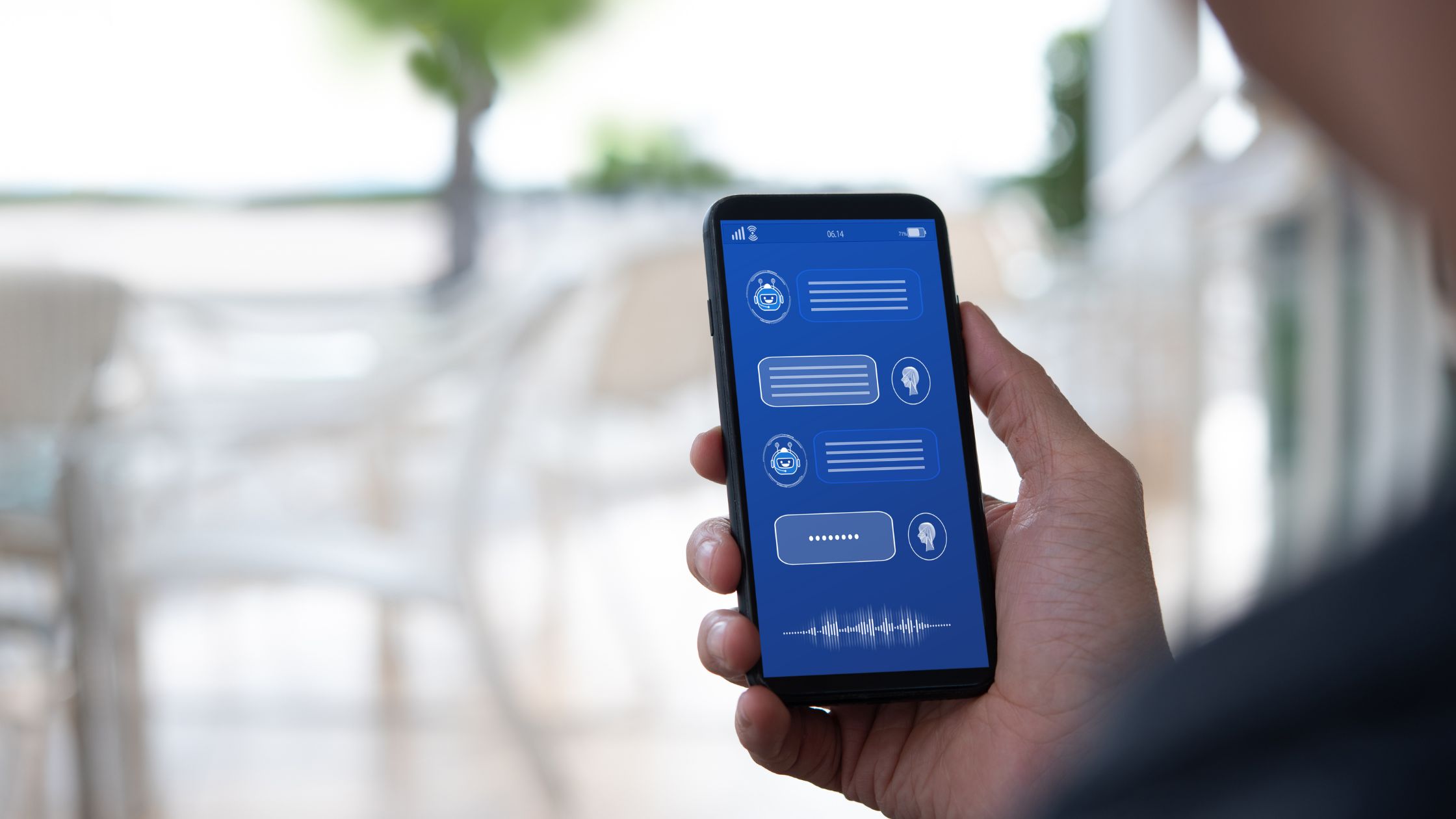 a conversation between a man & a chatbot integrated with ai in marketing.